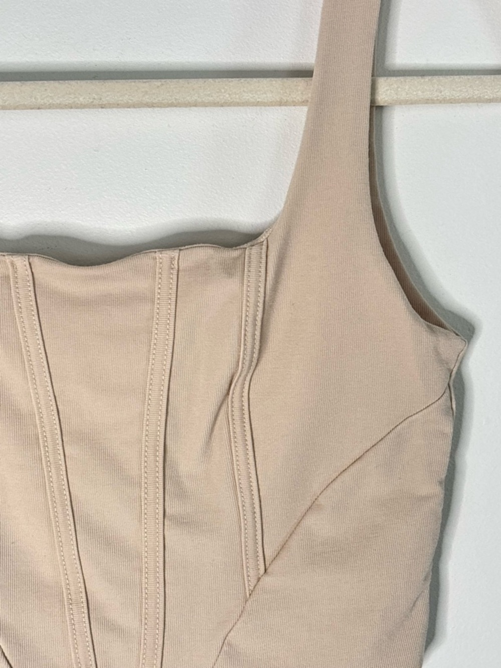 OGL Beige Corset-Style Crop Top - Picture 9 of 14